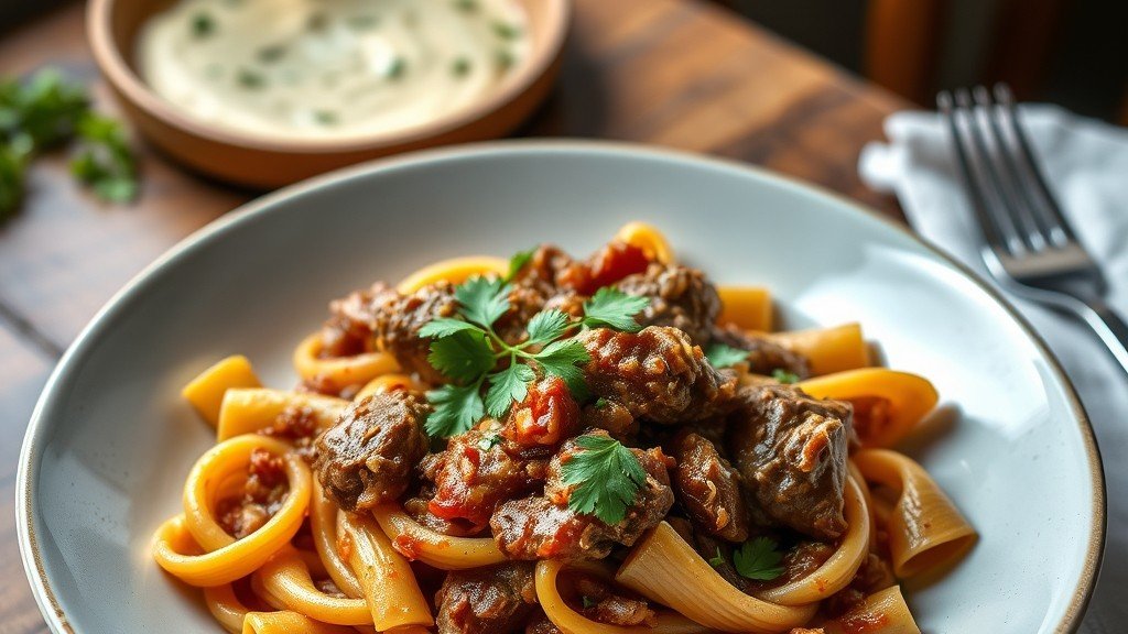 Makaron z Gragnano i senegalski ragù z jagnięciny: przepis